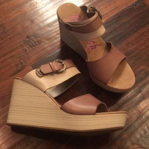 Blowfish wedge mule/sling-back